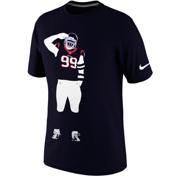Men NFL JJ Watt Houston Texans Nike Silhouette TShirt  Navy Blue->nfl t-shirts->Sports Accessory